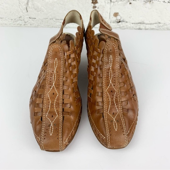 Pikolinos Romana Slingback Woven Weave Leather Slip On Loafer Heels 38 - Picture 5 of 14